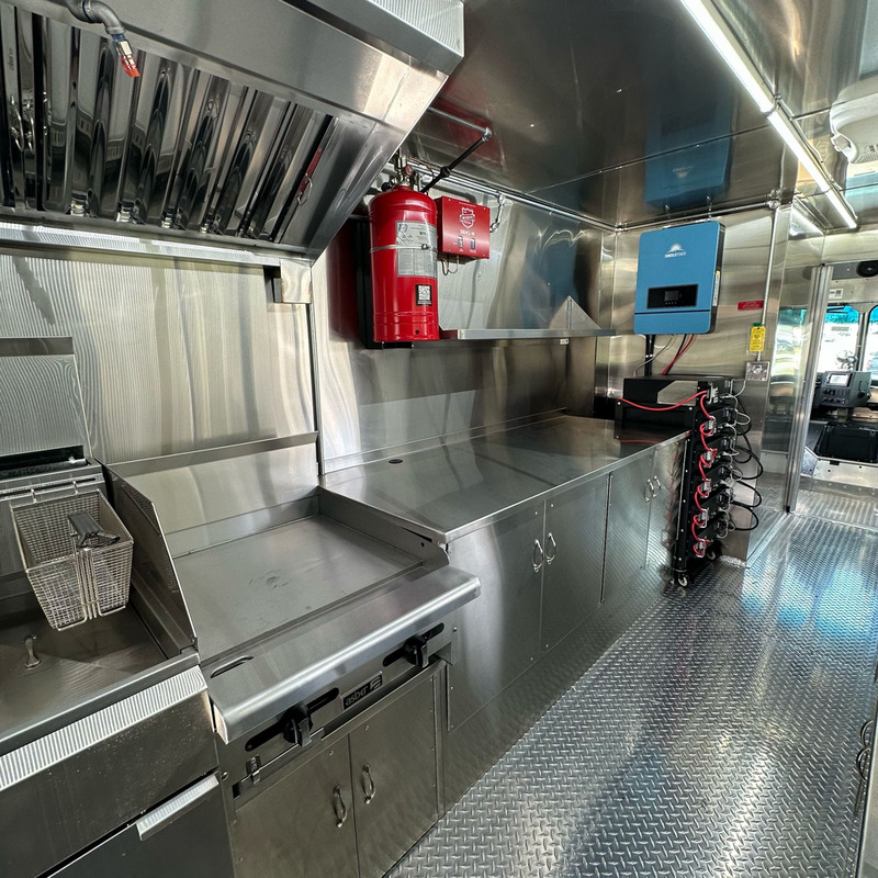 Inverter and Battery System Runs Food Truck Cookline and Battery System